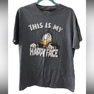 DISNEY Donald Duck THIS IS MY HAPPY FACE Tee, Unisex Adult Large  e4494